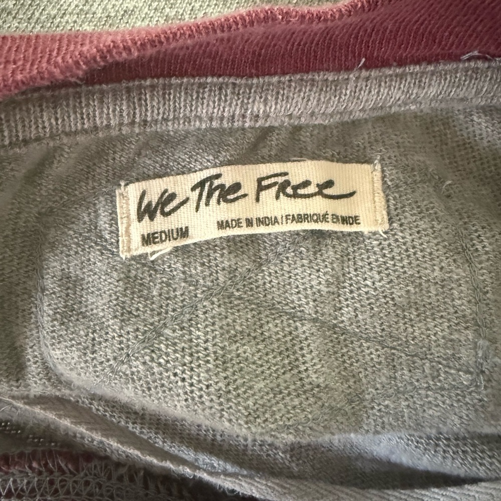 We The Free Gray and Burgundy Knit Top - Picture 10 of 11